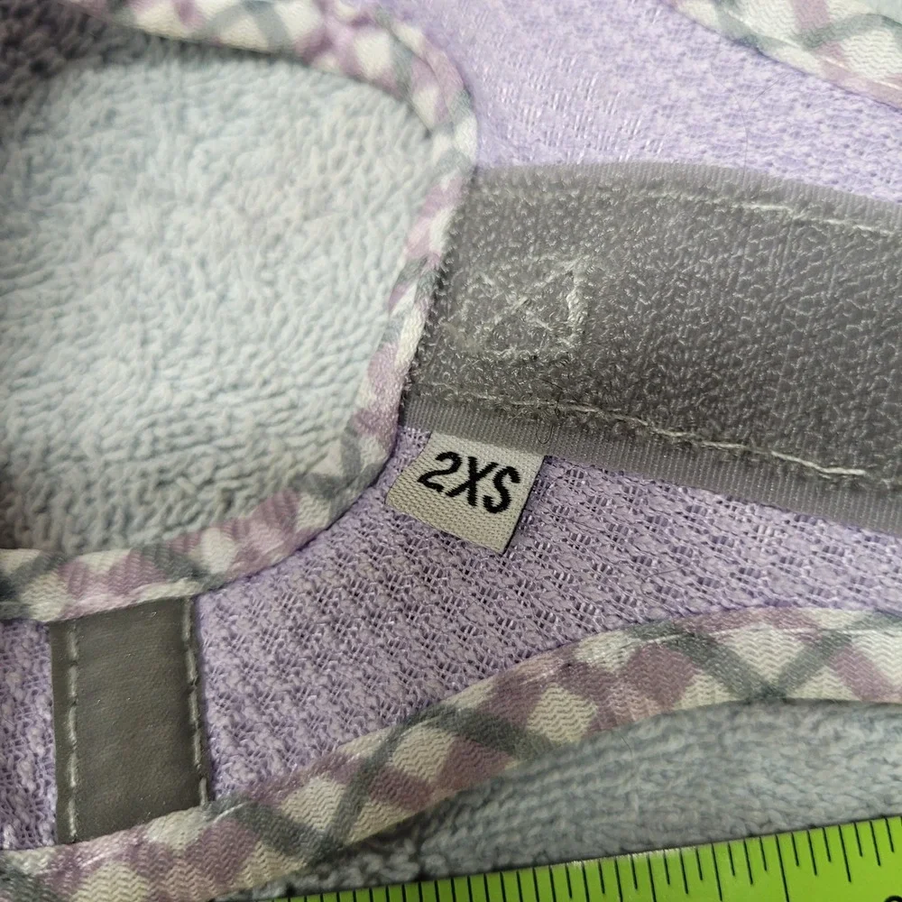 Petank Purple Mesh Dog Harness Gingham Trim‎ Reflective Step-In Size 2XS